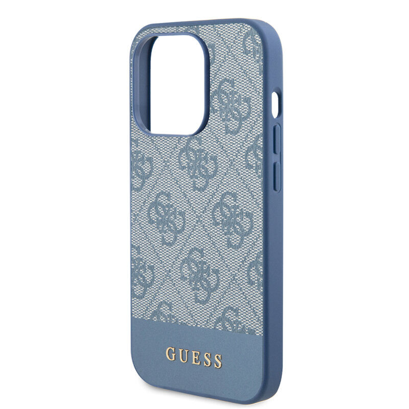 Husa originala Guess iPhone 15 Pro Hardcase 4G Stripe Collection, albastru, GUHCP15LG4GLBL