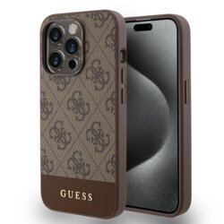Husa originala Guess iPhone 15 Pro Hardcase 4G Stripe Collection, maro, GUHCP15LG4GLBR