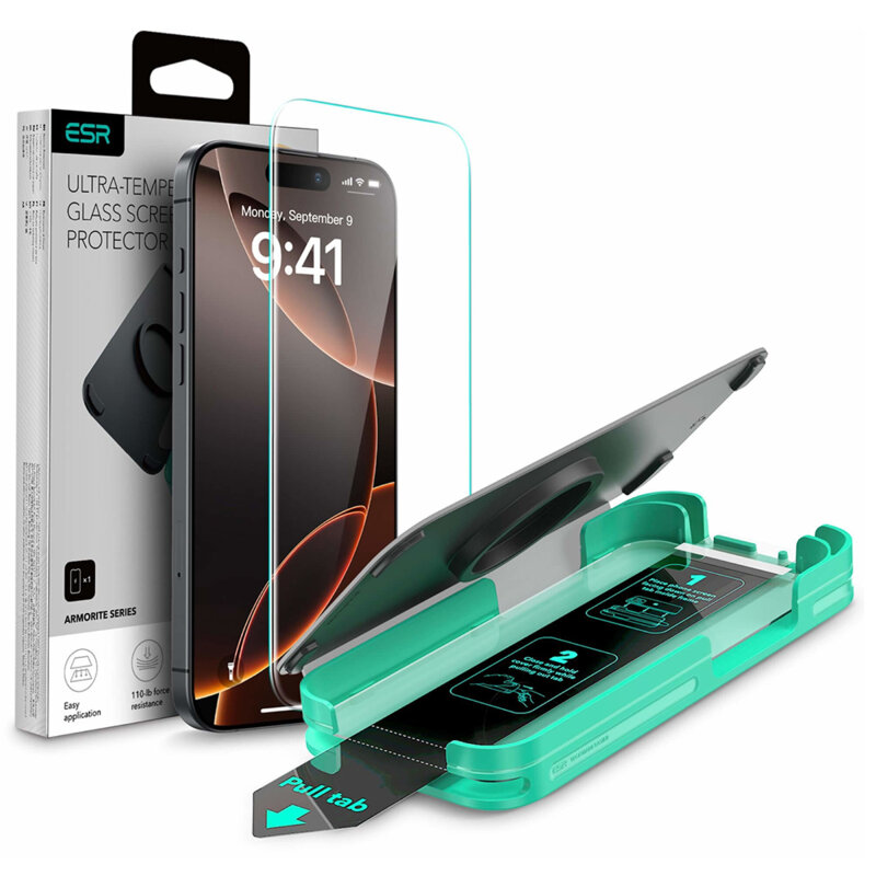 Folie sticla iPhone 16 Pro Max ESR Armorite Screen Protector, transparenta