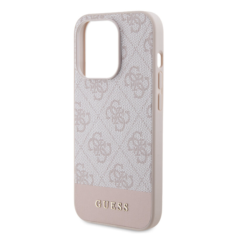 Husa originala Guess iPhone 15 Pro Max Hardcase 4G Stripe Collection, roz, GUHCP15XG4GLPI