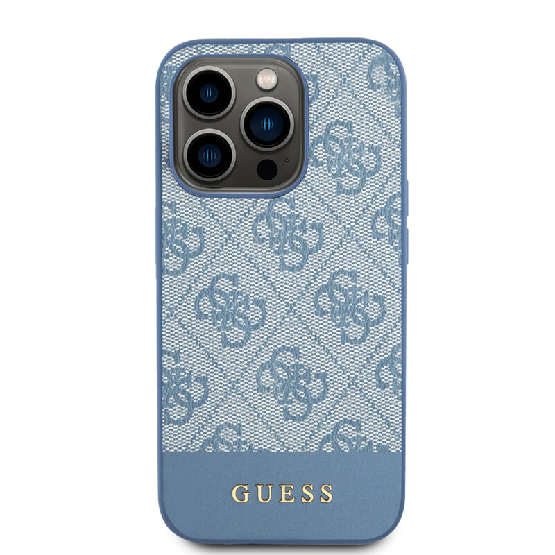 Husa originala Guess iPhone 15 Pro Max Hardcase 4G Stripe Collection, albastru. GUHCP15XG4GLBL