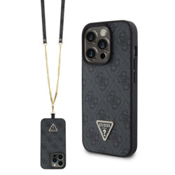 Husa Guess Crossbody 4G Metal Logo iPhone 15 Pro Max, negru, GUHCP15XP4TDSCPK