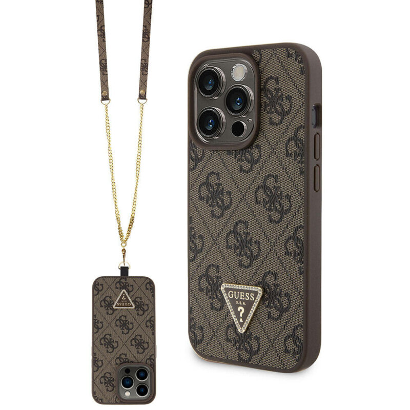 Husa Guess Crossbody 4G Metal Logo iPhone 15 Pro Max, maro, GUHCP15XP4TDSCPW