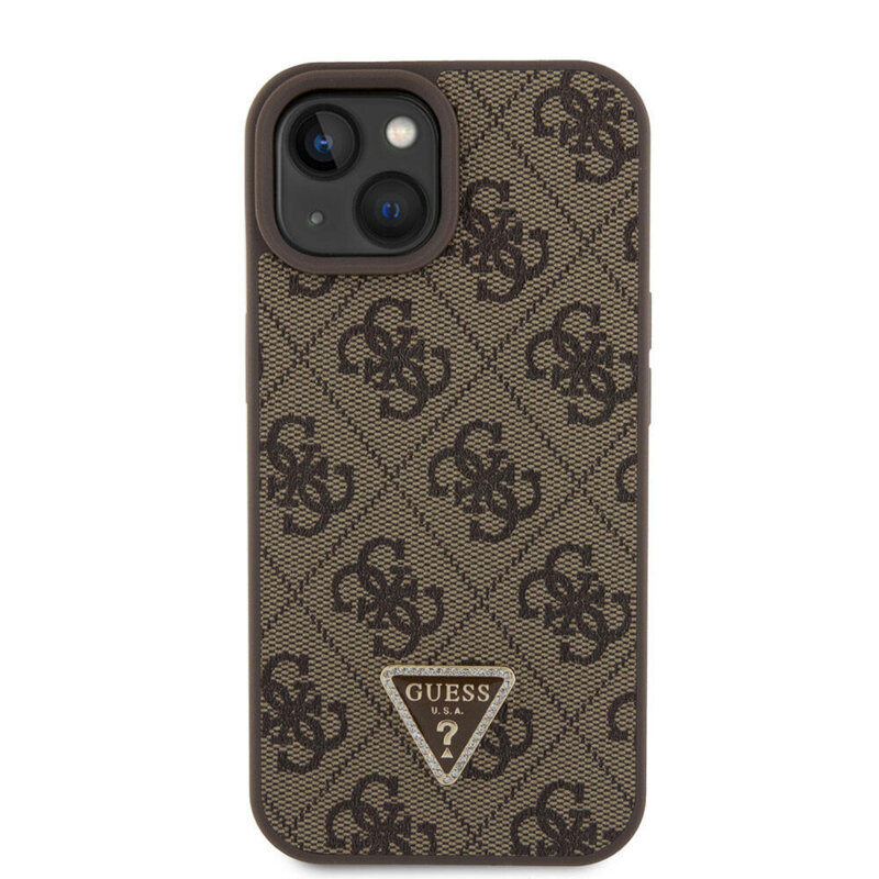 Husa Guess Crossbody 4G Metal Logo iPhone 15, maro, GUHCP15SP4TDSCPW