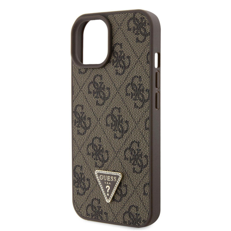 Husa Guess Crossbody 4G Metal Logo iPhone 15, maro, GUHCP15SP4TDSCPW