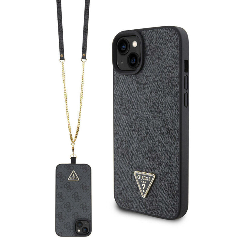 Husa Guess Crossbody 4G Metal Logo iPhone 15, negru, GUHCP15SP4TDSCPK