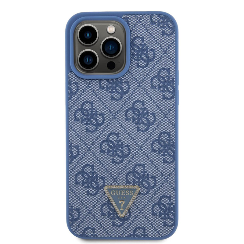 Husa Guess Crossbody 4G Metal Logo iPhone 15 Pro, albastru, GUHCP15LP4TDSCPB