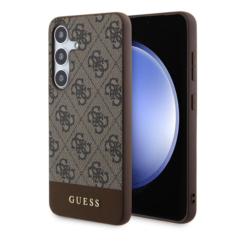 Husa originala Guess Samsung Galaxy S24 Plus Hardcase 4G Stripe Collection, maro, GUHCS24MG4GLBR