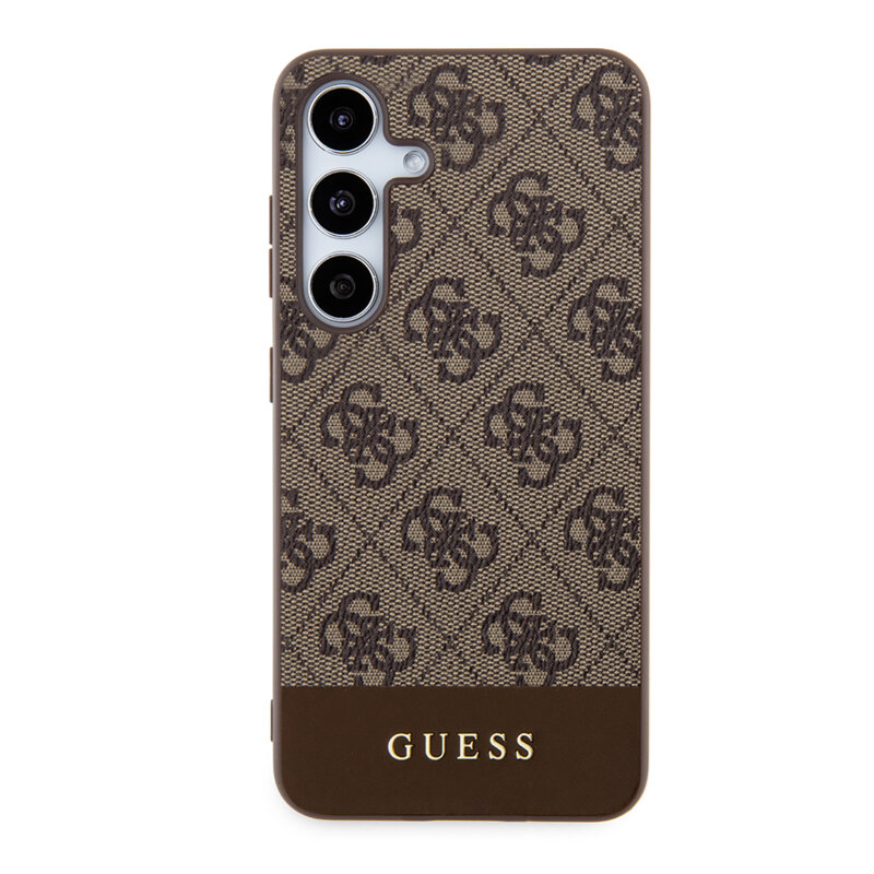 Husa originala Guess Samsung Galaxy S24 Plus Hardcase 4G Stripe Collection, maro, GUHCS24MG4GLBR