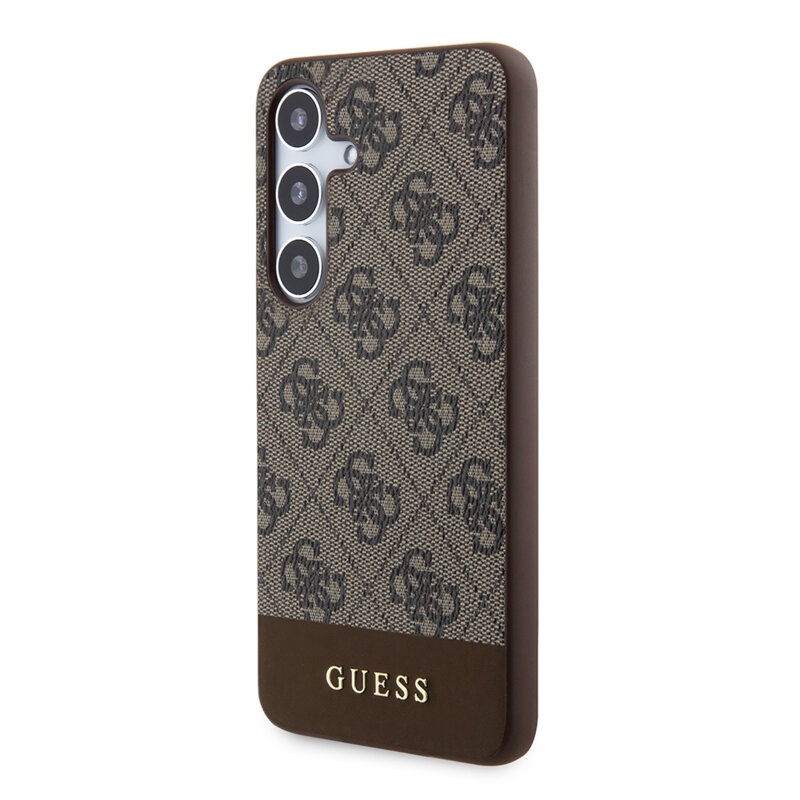 Husa originala Guess Samsung Galaxy S24 Plus Hardcase 4G Stripe Collection, maro, GUHCS24MG4GLBR