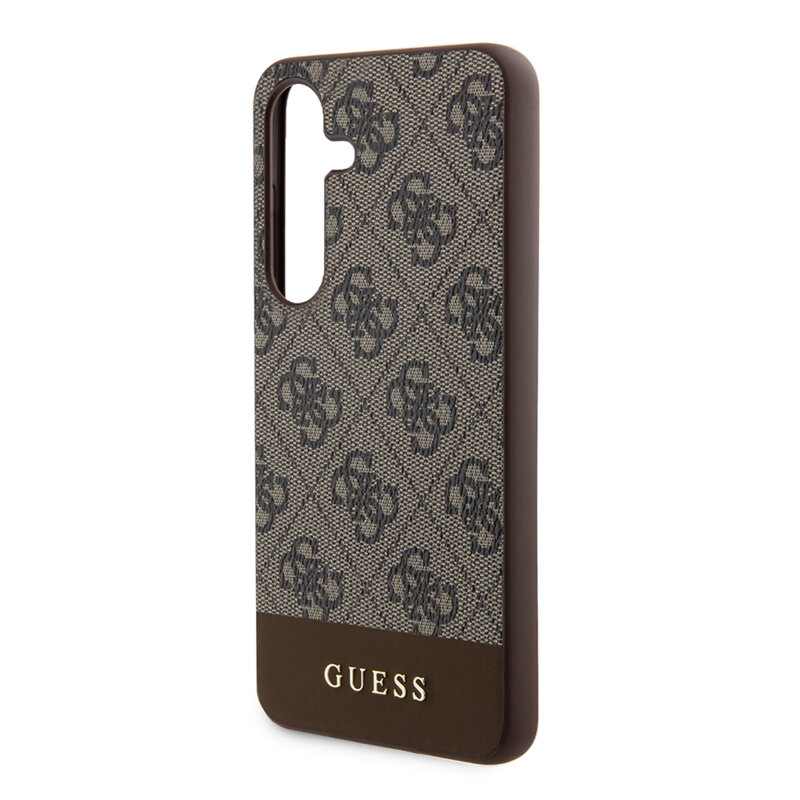 Husa originala Guess Samsung Galaxy S24 Plus Hardcase 4G Stripe Collection, maro, GUHCS24MG4GLBR