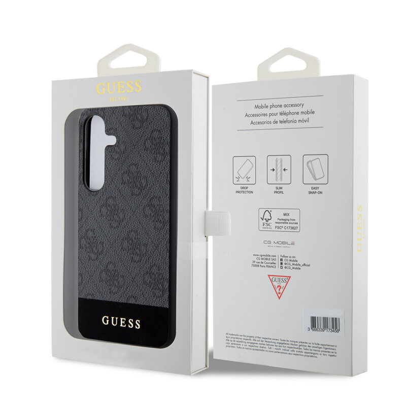 Husa originala Guess Samsung Galaxy S24 Plus Hardcase 4G Stripe Collection, negru, GUHCS24MG4GLGR