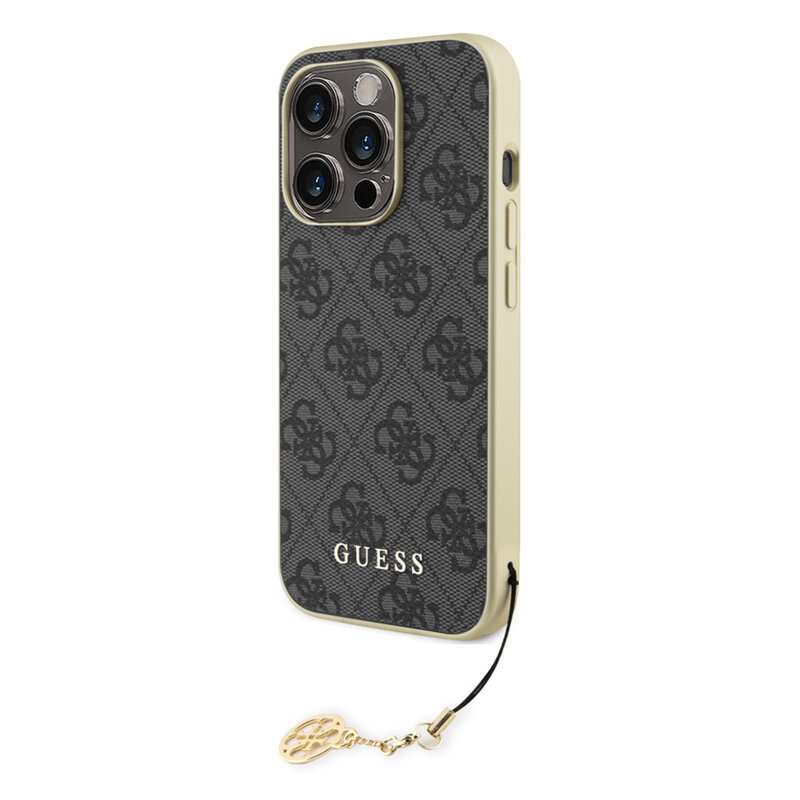 Husa originala Guess iPhone 15 Pro Hardcase 4G Charms Collection, gri, GUHCP15LGF4GGR