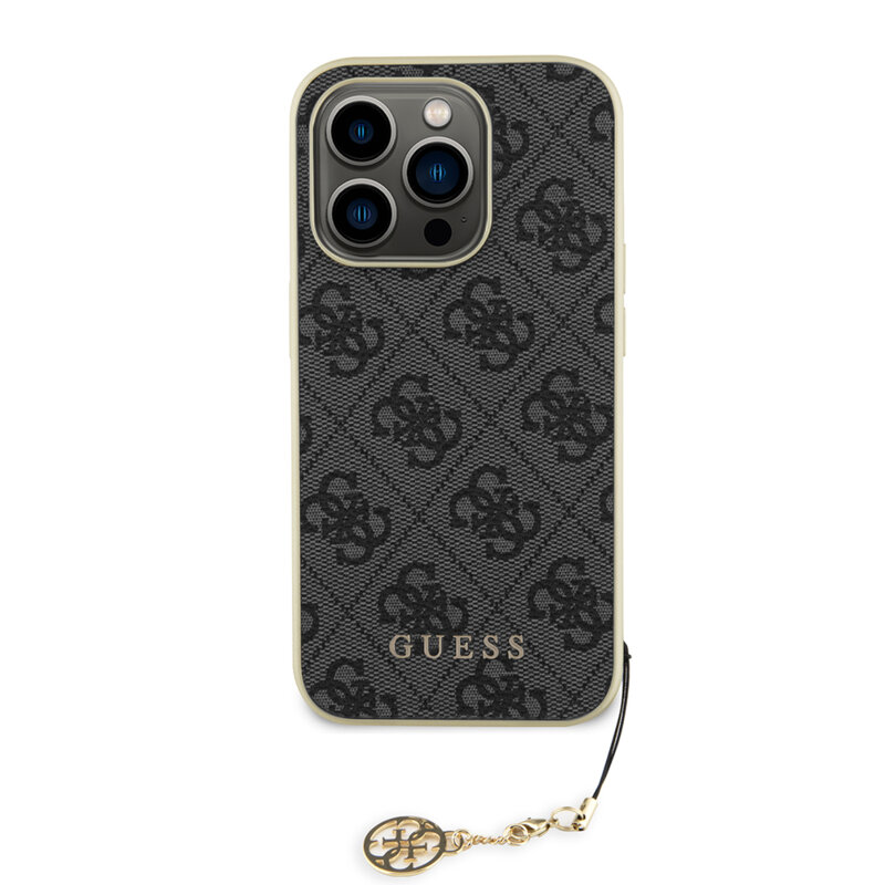 Husa originala Guess iPhone 15 Pro Max Hardcase 4G Charms Collection, gri, GUHCP15XGF4GGR