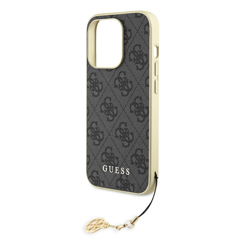 Husa originala Guess iPhone 15 Pro Max Hardcase 4G Charms Collection, gri, GUHCP15XGF4GGR