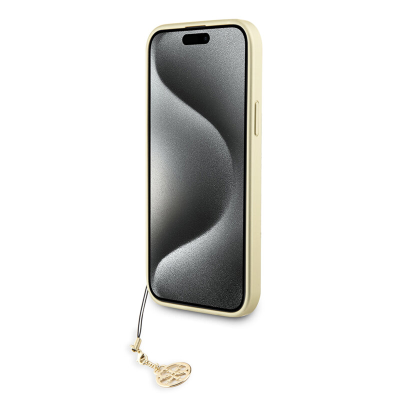 Husa originala Guess iPhone 15 Plus Hardcase 4G Charms Collection, gri, GUHCP15MGF4GGR