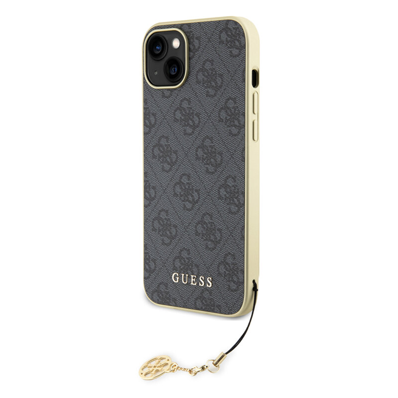 Husa originala Guess iPhone 15 Plus Hardcase 4G Charms Collection, gri, GUHCP15MGF4GGR