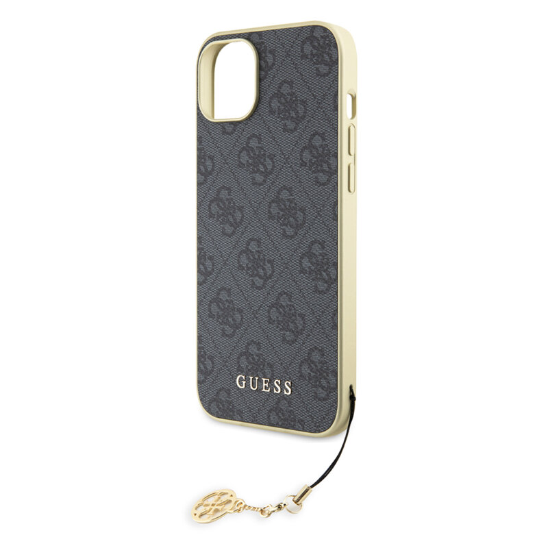 Husa originala Guess iPhone 15 Plus Hardcase 4G Charms Collection, gri, GUHCP15MGF4GGR