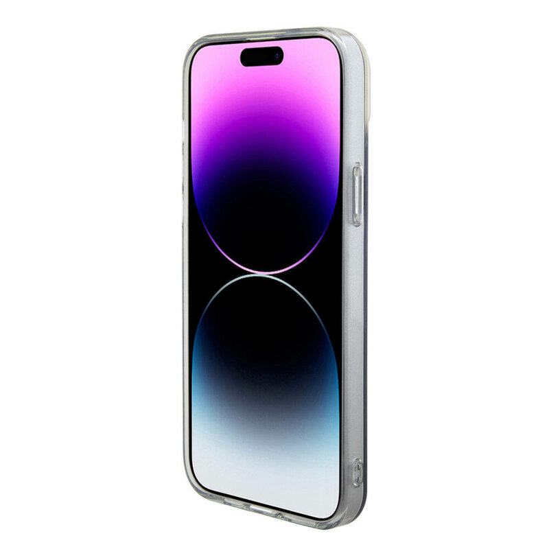 Husa iPhone 15 Pro originala Guess IML Iridescent MagSafe, multicolor, GUHMP15LHITSK