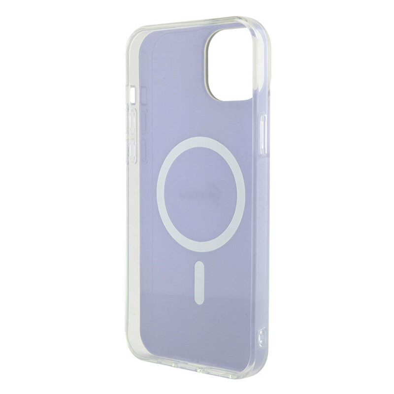 Husa iPhone 15 originala Guess IML Iridescent MagSafe, mov, GUHMP15SHITSU