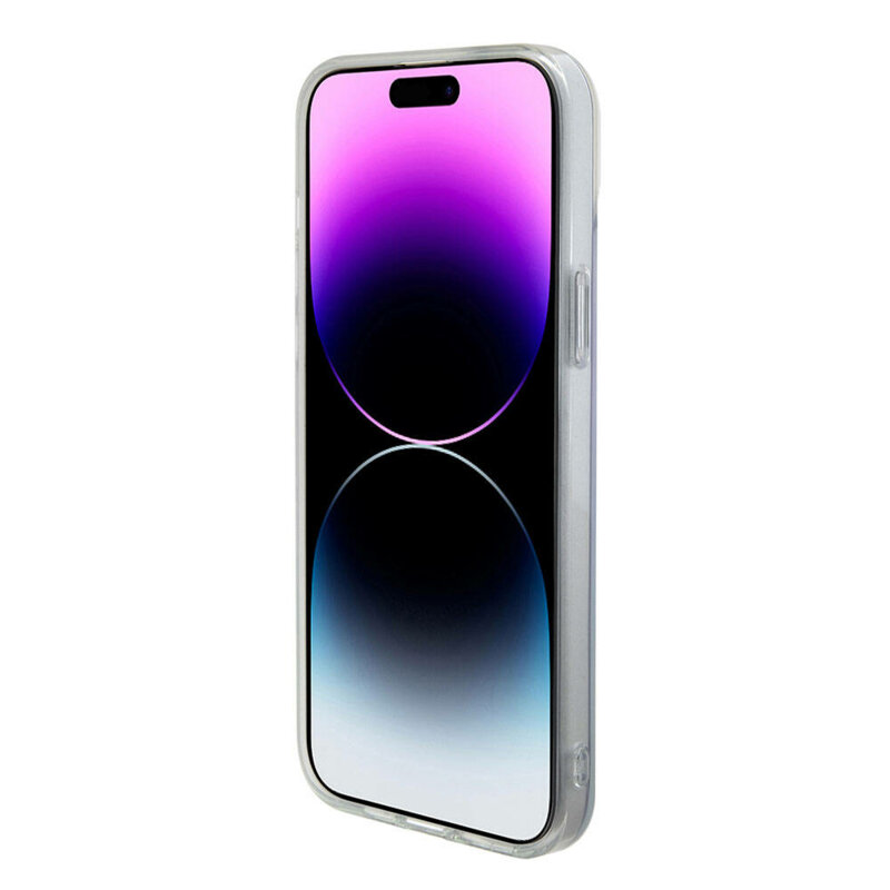 Husa iPhone 15 originala Guess IML Iridescent MagSafe, mov, GUHMP15SHITSU