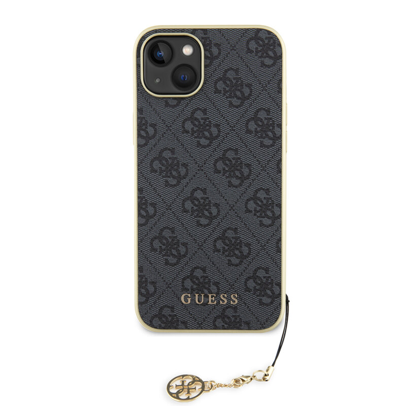Husa originala Guess iPhone 15 Hardcase 4G Charms Collection, gri, GUHCP15SGF4GGR