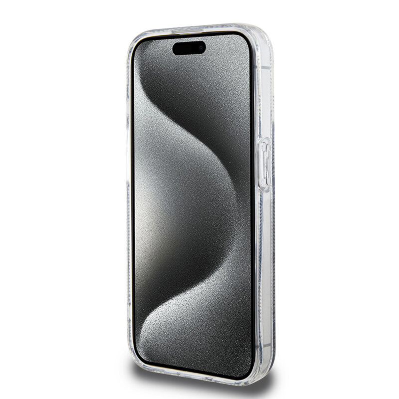 Husa iPhone 15 Pro Max originala Guess IML GCube MagSafe, negru, GUHMP15XHGCUSTGK