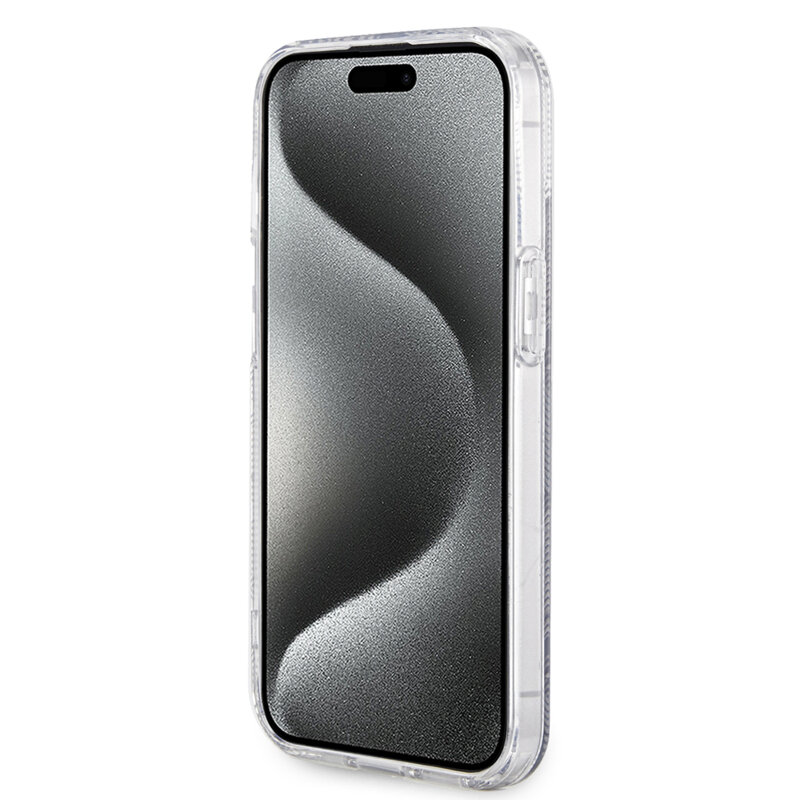 Husa iPhone 15 Plus originala Guess IML GCube MagSafe, negru, GUHMP15MHGCUSTGK