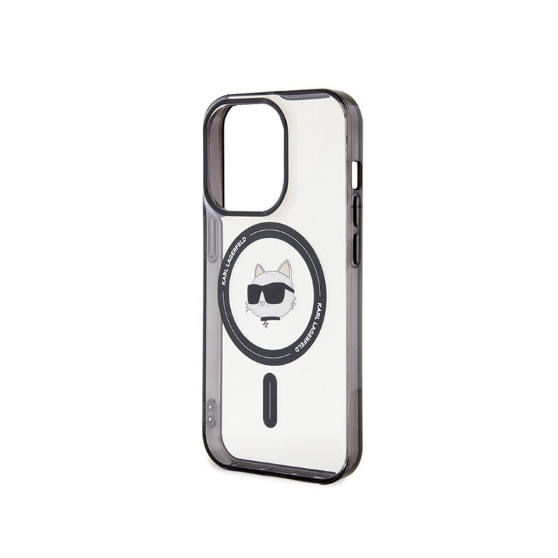 Husa iPhone 15 Pro Max Karl Lagerfeld IML MagSafe, Choupette`s Head, clear, KLHMP15XHCHNOTK
