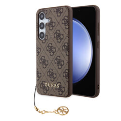 Husa originala Guess Samsung Galaxy S24 Hardcase 4G Charms Collection, maro, GUHCS24SGF4GBR