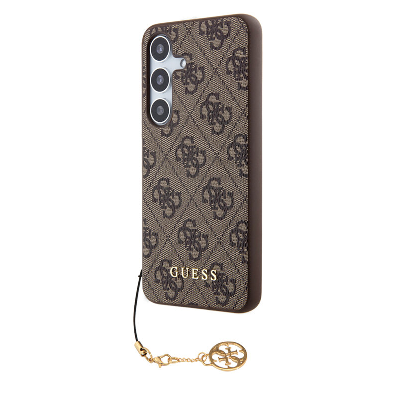 Husa originala Guess Samsung Galaxy S24 Hardcase 4G Charms Collection, maro, GUHCS24SGF4GBR