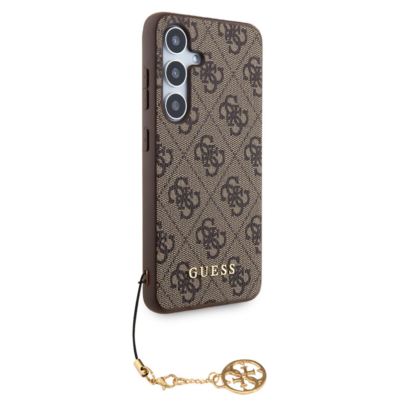 Husa originala Guess Samsung Galaxy S24 Hardcase 4G Charms Collection, maro, GUHCS24SGF4GBR