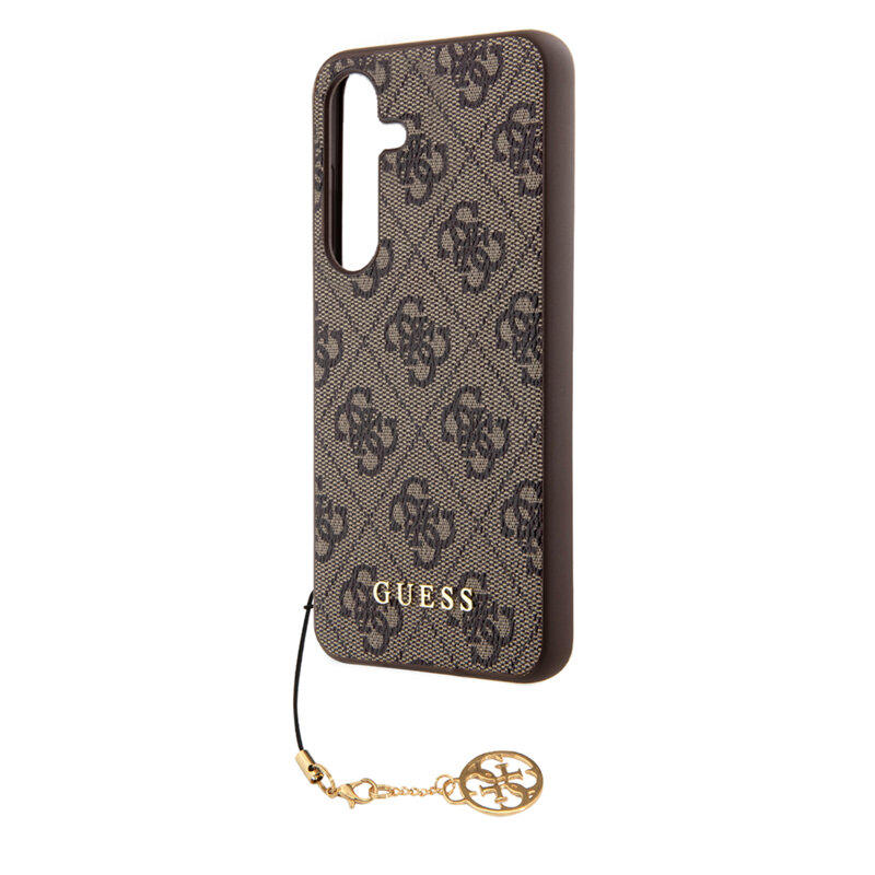 Husa originala Guess Samsung Galaxy S24 Hardcase 4G Charms Collection, maro, GUHCS24SGF4GBR