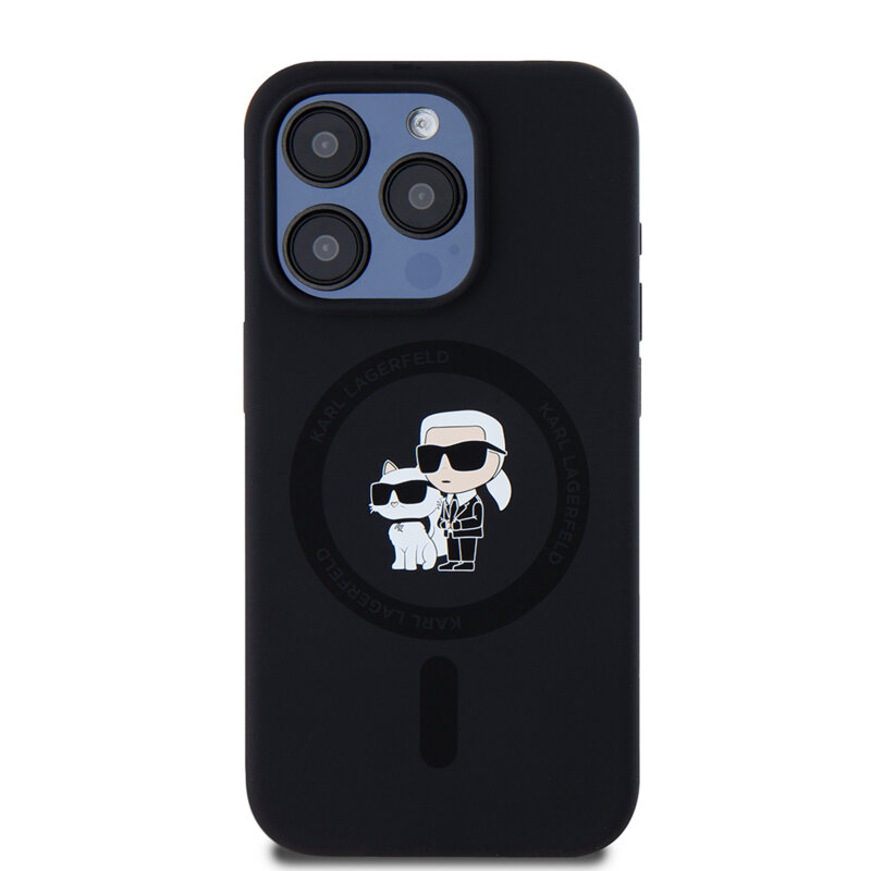 Husa Karl Lagerfeld iPhone 15 Pro Silicone MagSafe, Karl&Choupette, KLHMP15LSCMKCRHK