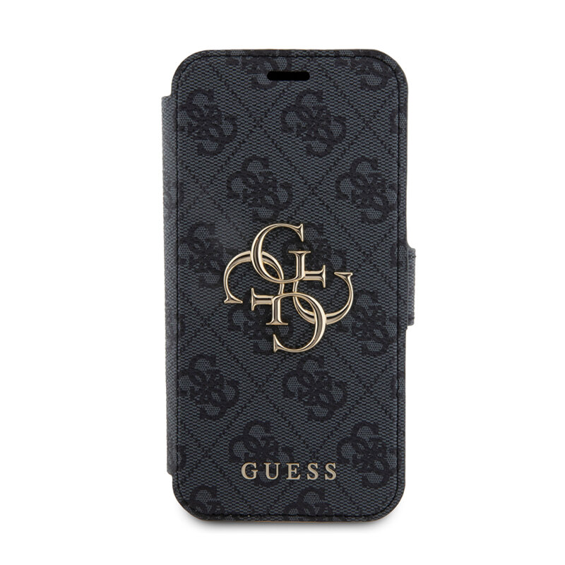 Husa tip carte iPhone 15 Pro Guess Book 4G, gri, GUBKP15L4GMGGR