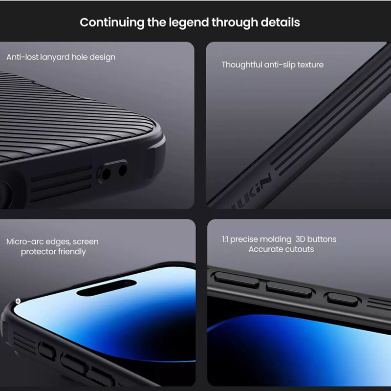 Husa iPhone 16 Plus Nillkin CamShield Pro, negru