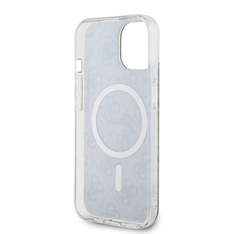 Husa iPhone 15 originala Guess IML 4G MagSafe, maro, GUHMP15SH4STW