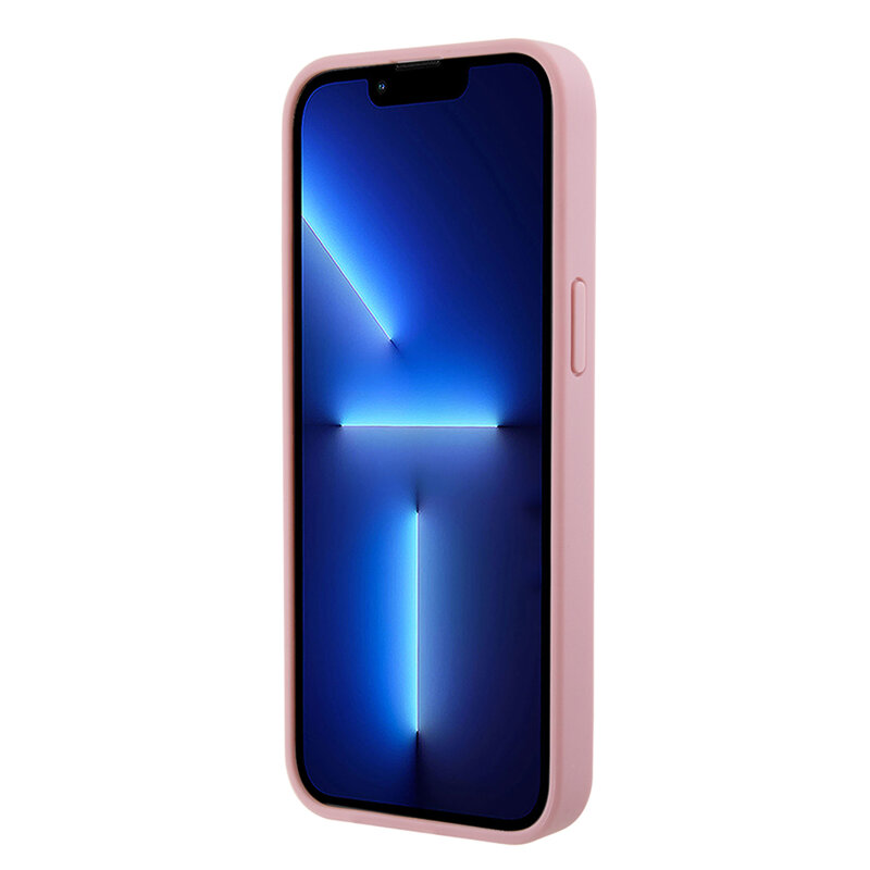 Husa iPhone 15 Pro Guess Leather 4G Stamped, roz, GUHCP15LP4EPMP