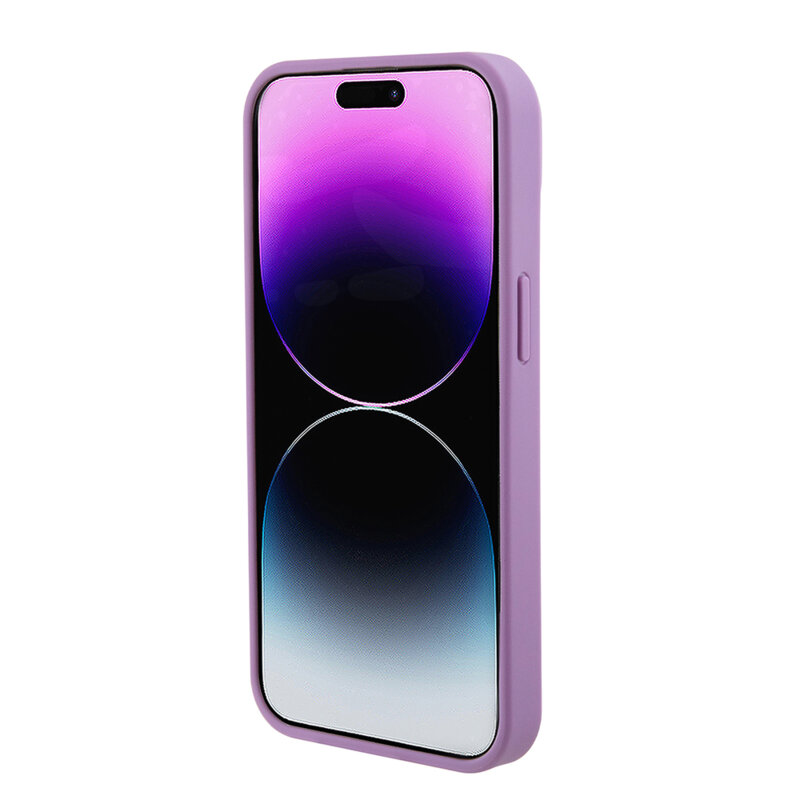 Husa iPhone 15 Guess Leather 4G Stamped, mov, GUHCP15SP4EPMU