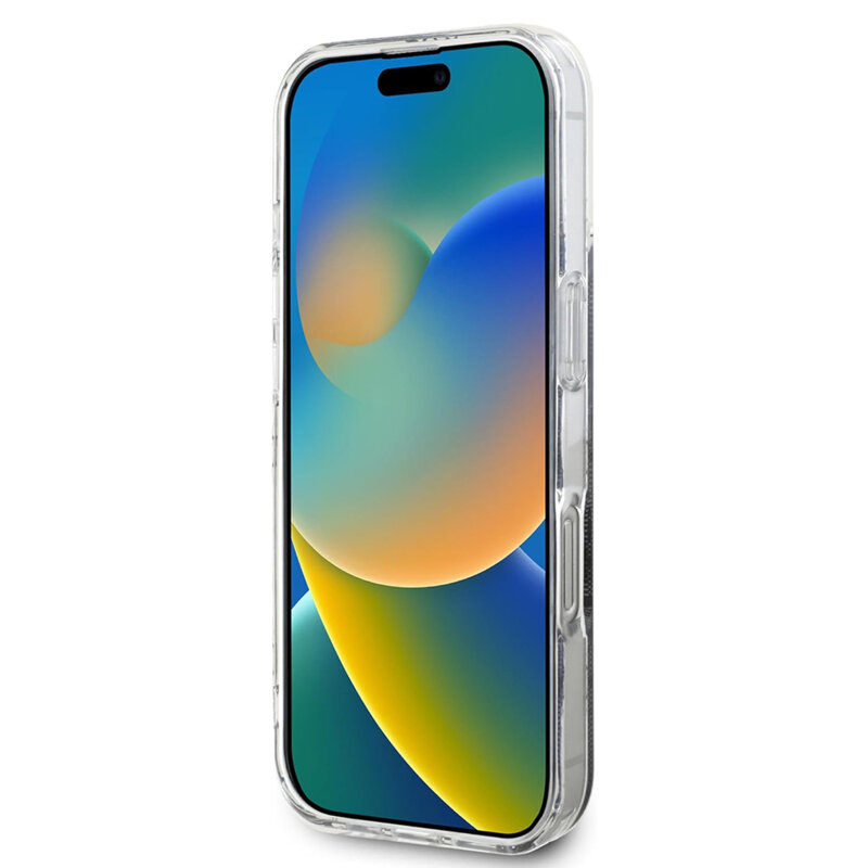 Husa iPhone 16 Pro Max originala Guess IML 4G MagSafe, negru, GUHMP16XH4STK