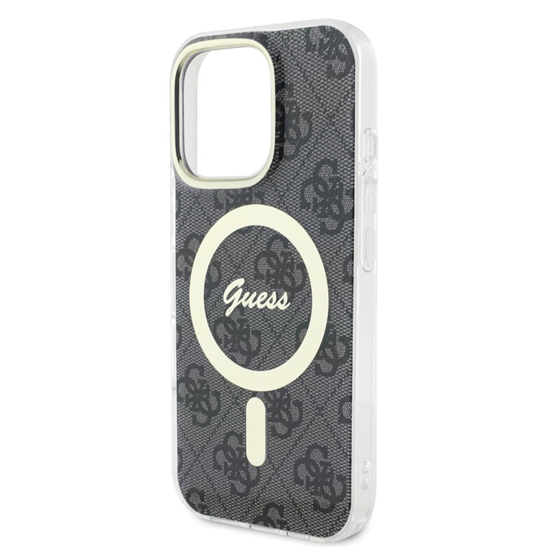 Husa iPhone 16 Pro Max originala Guess IML 4G MagSafe, negru, GUHMP16XH4STK