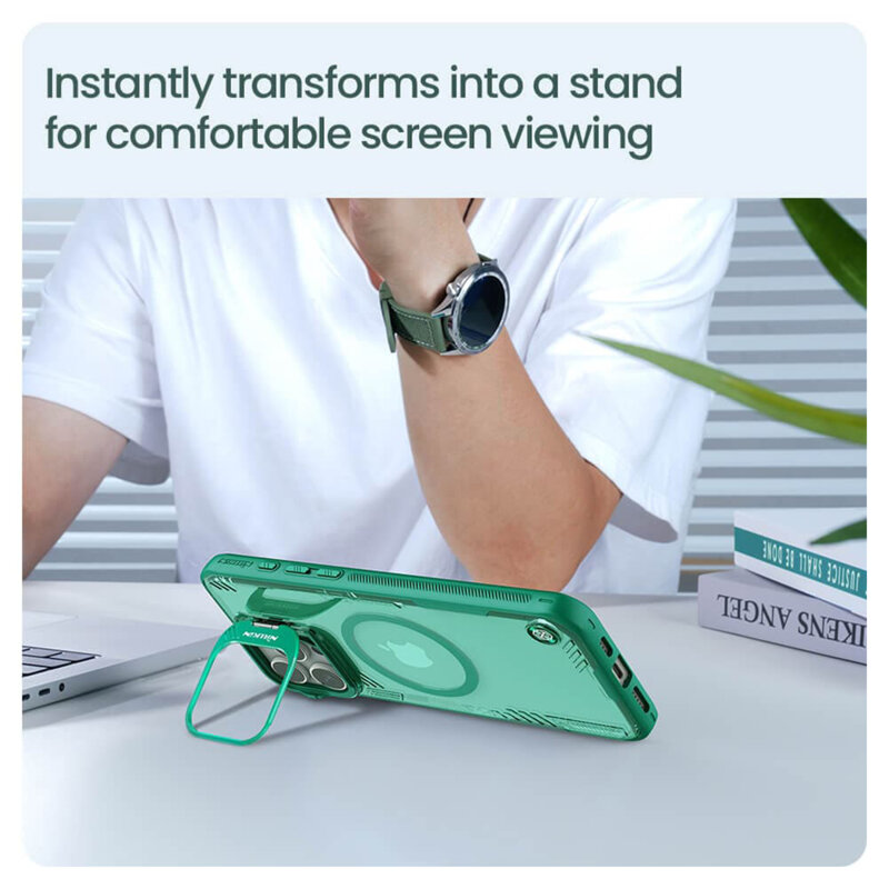 Husa iPhone 16 Pro Nillkin Iceblade Prop Magnetic, cu decupaj camera, negru