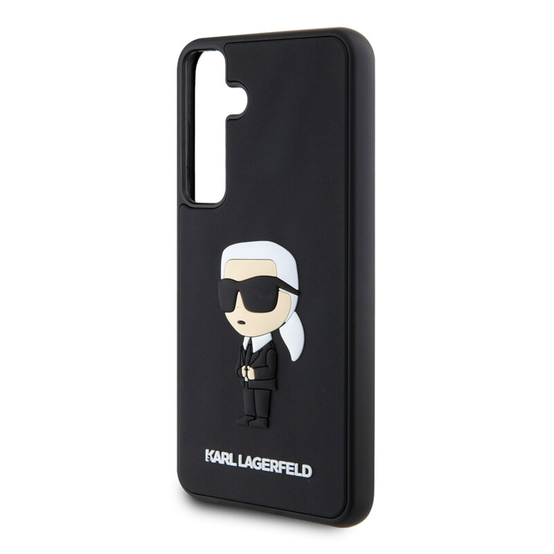 Husa originala Samsung Galaxy S24 Plus Karl Lagerfeld 3D Design, Rubber Ikonik, negru, KLHCS24M3DRKINK