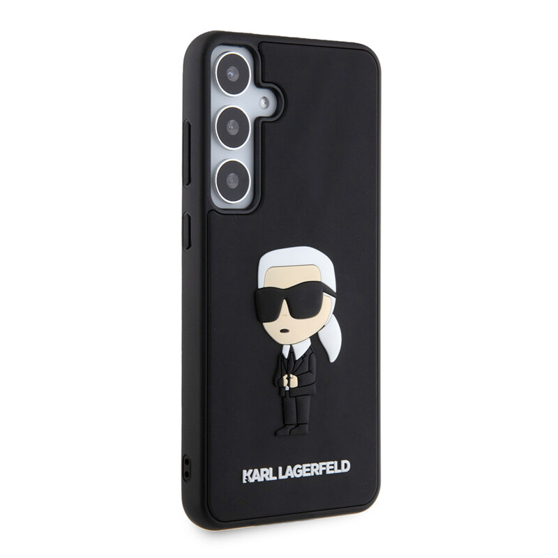 Husa originala Samsung Galaxy S24 Plus Karl Lagerfeld 3D Design, Rubber Ikonik, negru, KLHCS24M3DRKINK
