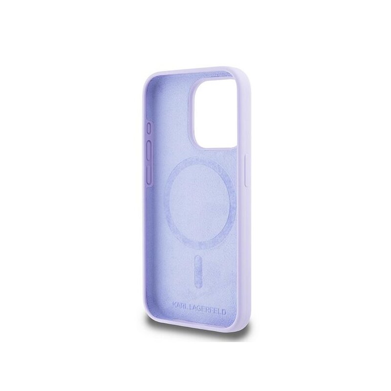 Husa Karl Lagerfeld iPhone 15 Pro Silicone Ring MagSafe, Karl&Choupette, mov, KLHMP15LSCMKCRHU