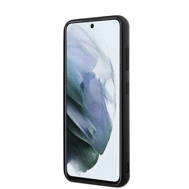 Husa originala Samsung Galaxy S23 Karl Lagerfeld 3D Design, Rubber Glitter Logo, negru, KLHCS23S3DMBKCK