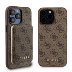Husa iPhone 15 Pro Max Guess Hardcase Powerbank MagSafe, maro, GUBPM5P15X4GEMGW