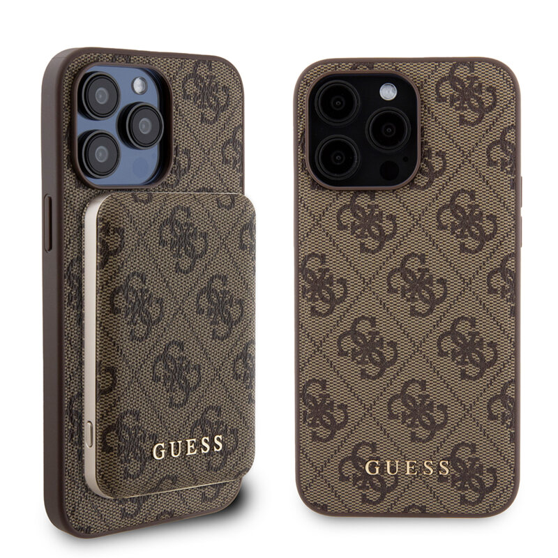 Husa iPhone 15 Pro Max Guess Hardcase Powerbank MagSafe, maro, GUBPM5P15X4GEMGW