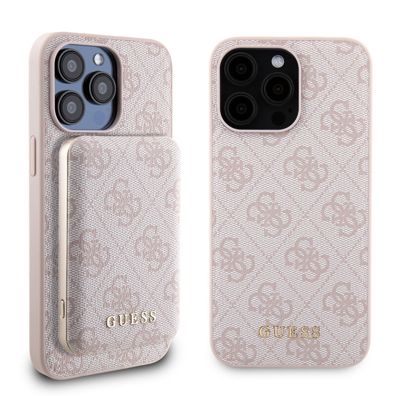 Husa iPhone 15 Pro Max Guess Hardcase Powerbank MagSafe, roz, GUBPM5P15X4GEMGP