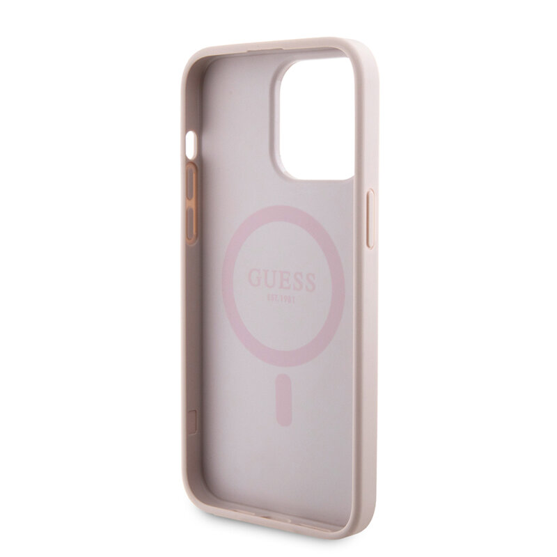 Husa iPhone 15 Pro Max Guess Hardcase Powerbank MagSafe, roz, GUBPM5P15X4GEMGP